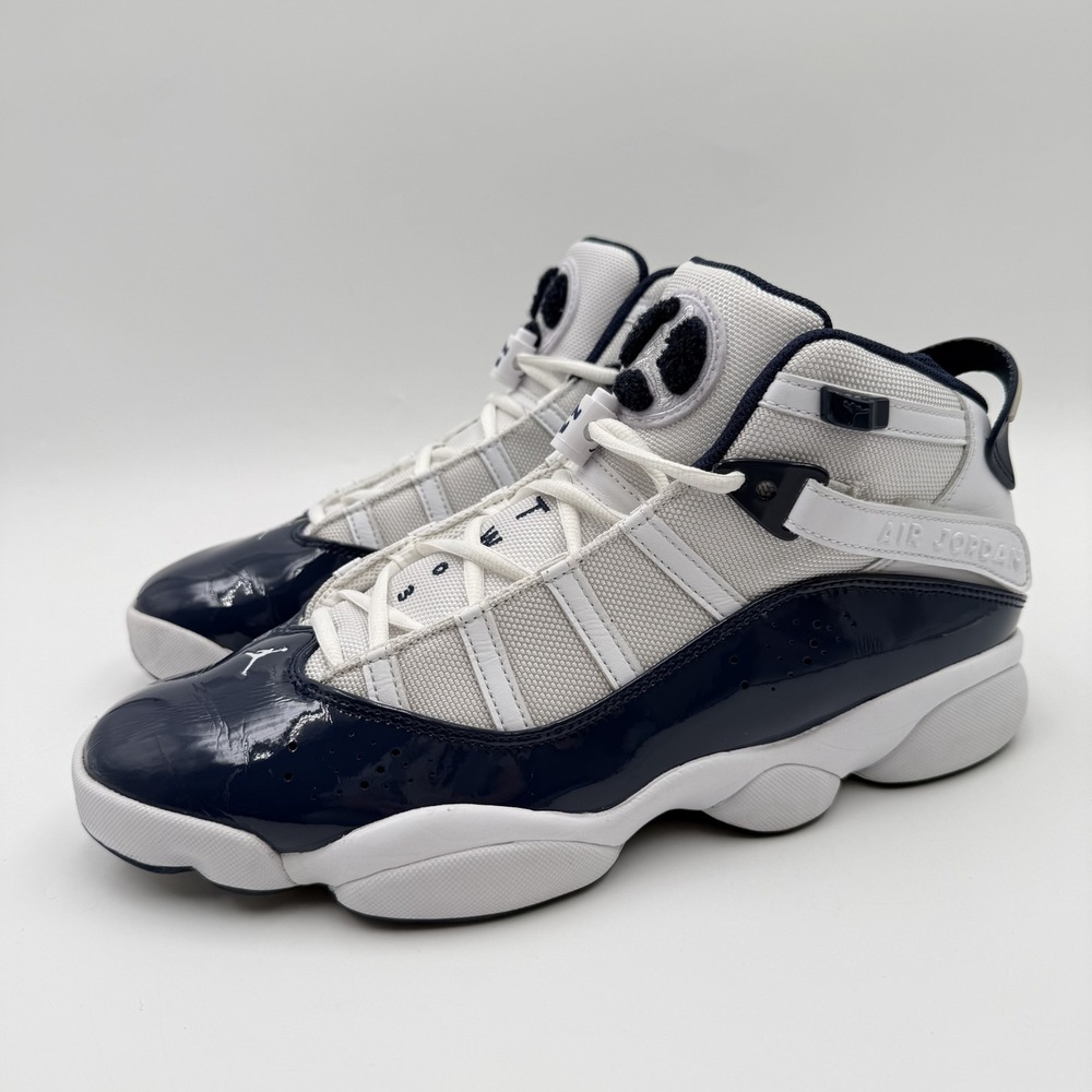 Jordan 6 Rings Sneakers Mens Size 11 Midnight Navy Patent Leather 322992-124
